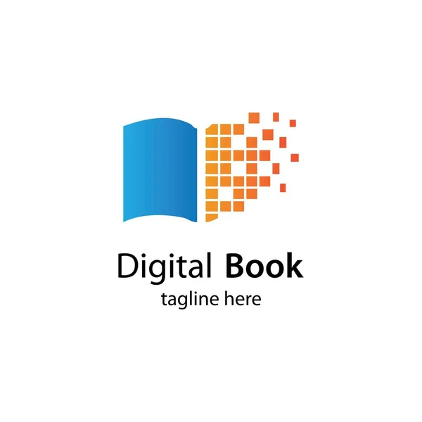 Dijital kitap logo teknolojisi vektör ikonu tasarımı