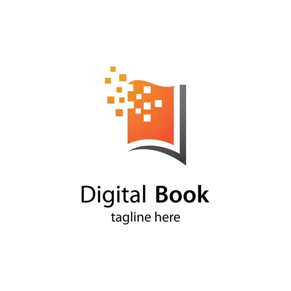 Digitaal Boek Logo Technologie Vector Pictogram Ontwerp — Stockvector