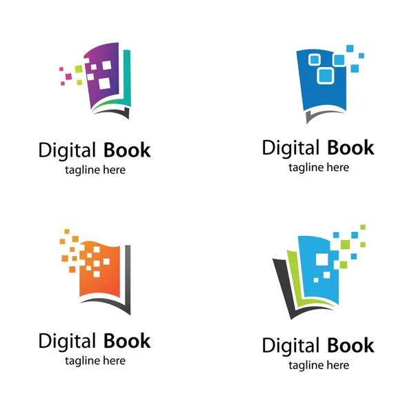 Dijital kitap logo teknolojisi vektör ikonu tasarımı