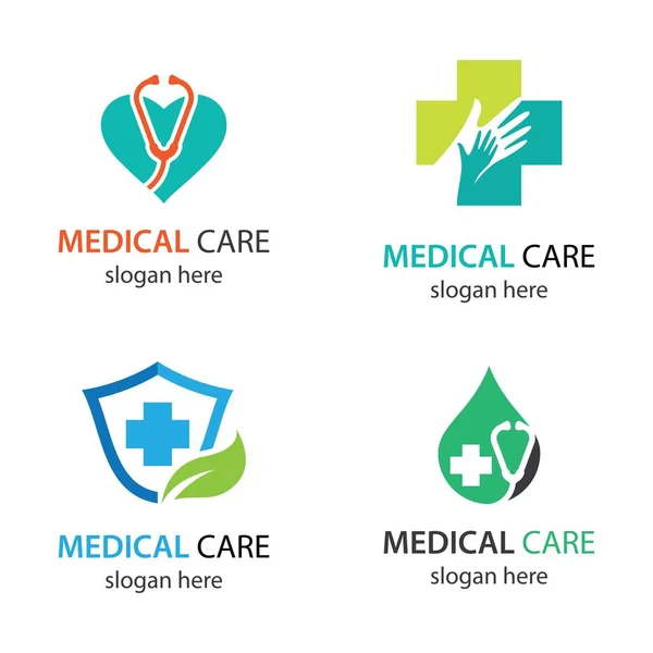 Cuidados Médicos Logotipo Imagens Ilustração Design —  Vetores de Stock