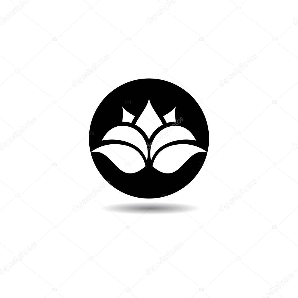 Black lotus logo template vector icon design