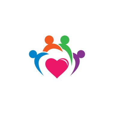 Toplum hizmeti logo resimleri tasarım illüstrasyonu