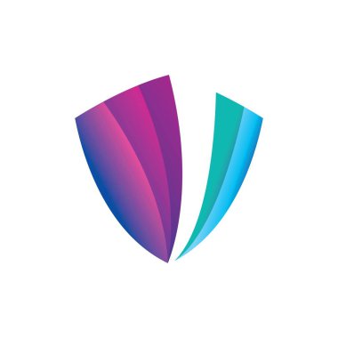 Kalkan gradyan logo tasarımı çizimi