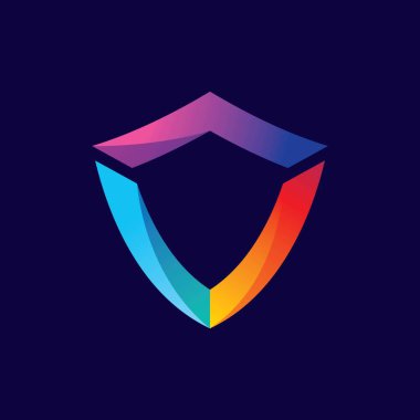 Kalkan gradyan logo tasarımı çizimi