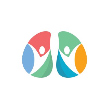 Akciğer logosu resimleri tasarımı illüstrasyonu