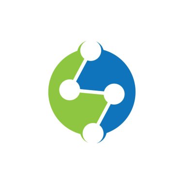Molekül logo tasarımı vektör çizimi