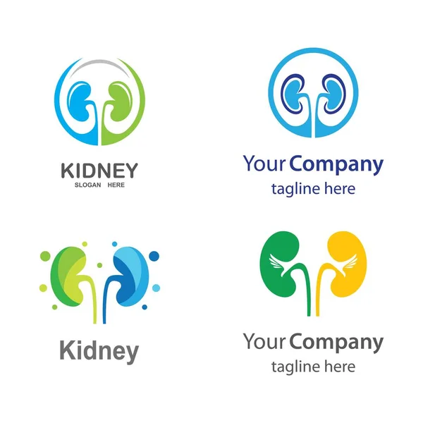 Kidney Cura Logo Immagini Illustrazione Design — Vettoriale Stock