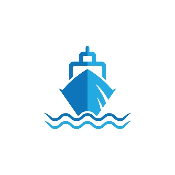 Crucero Barco Logo Imágenes Ilustración Diseño — Vector de stock