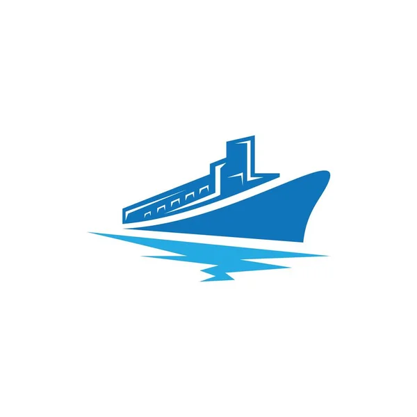 Kreuzfahrtschiff Logo Bilder Illustration Design — Stockvektor