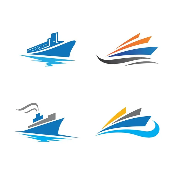 Crucero Barco Logo Imágenes Ilustración Diseño — Vector de stock