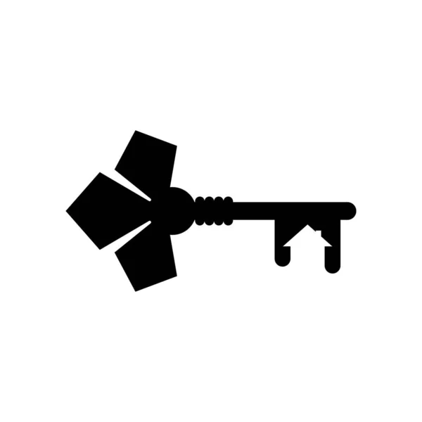 Huis Sleutel Logo Ontwerp Illustratie — Stockvector