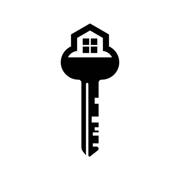 Ilustração Chave Projeto Logotipo Casa —  Vetores de Stock