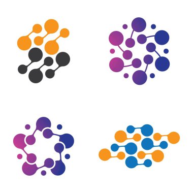 Molekül logo tasarımı vektör çizimi