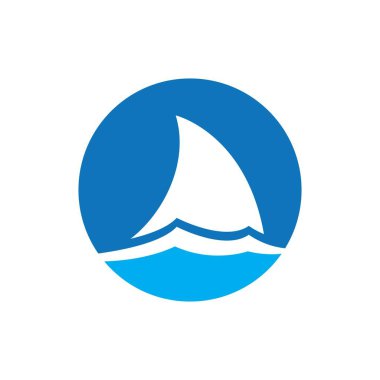 Köpekbalığı yüzgeci logosu tasarımı çizimi