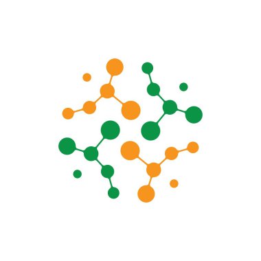 Molekül logo tasarımı vektör çizimi