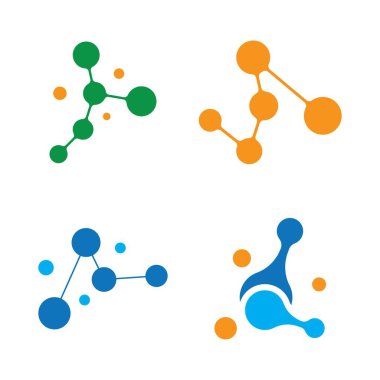 Molekül logo tasarımı vektör çizimi