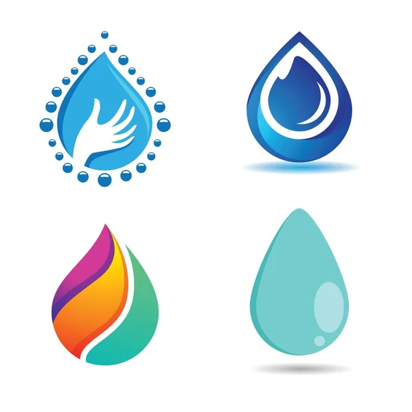 Gota Agua Logo Imágenes Ilustración Diseño — Archivo Imágenes Vectoriales