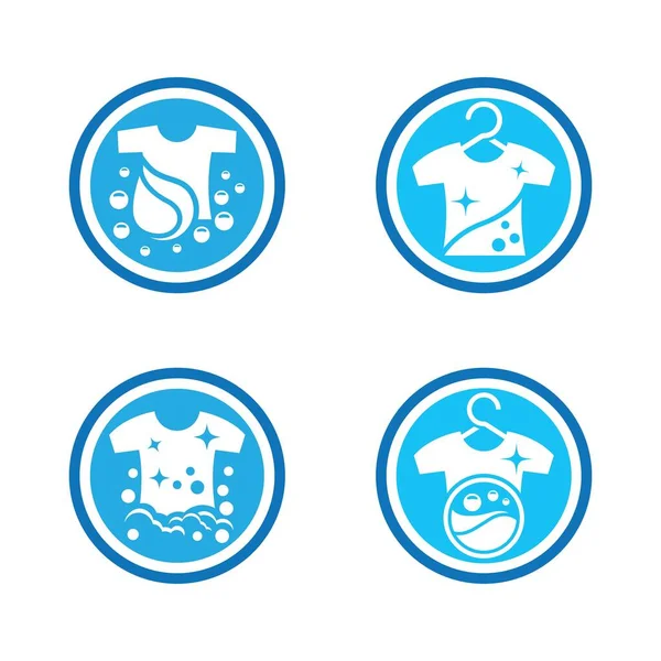 Diseño Ilustración Imágenes Logotipo Lavandería — Vector de stock
