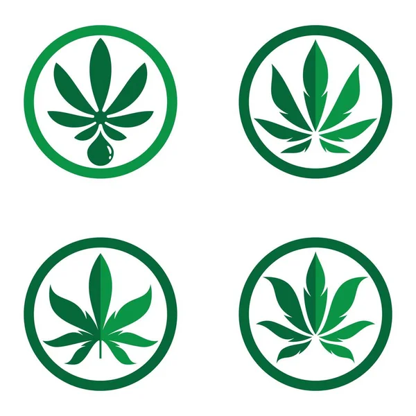 Cannabis Logo Imágenes Ilustración Diseño — Vector de stock