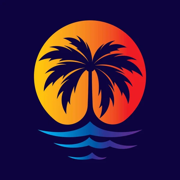 Palmera Logo Imágenes Ilustración Diseño — Archivo Imágenes Vectoriales