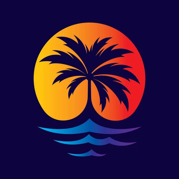 Palmeira Logotipo Imagens Ilustração Design — Vetor de Stock