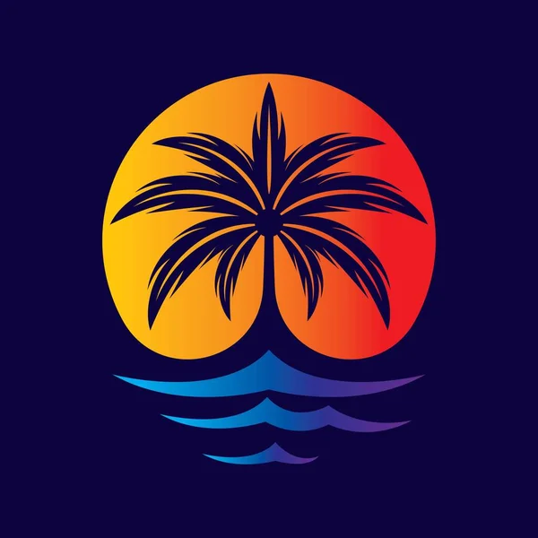 Palmera Logo Imágenes Ilustración Diseño — Archivo Imágenes Vectoriales