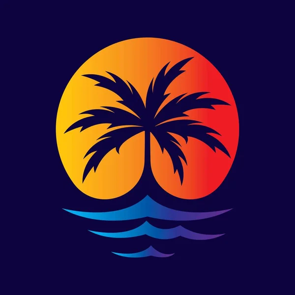 Palmera Logo Imágenes Ilustración Diseño — Archivo Imágenes Vectoriales