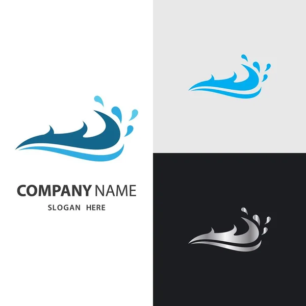 Wasser Welle Logo Bilder Illustration Design — Stockvektor