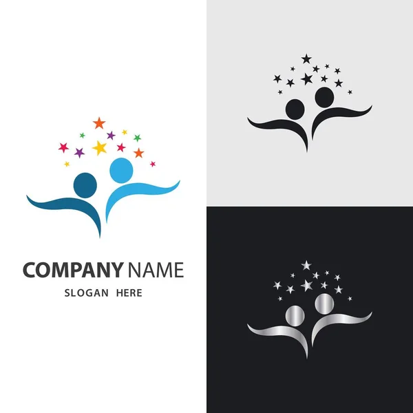 Ilustração Design Imagens Logotipo Cuidados Comunitários — Vetor de Stock