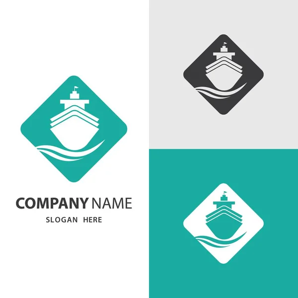 Kreuzfahrtschiff Logo Bilder Illustration Design — Stockvektor