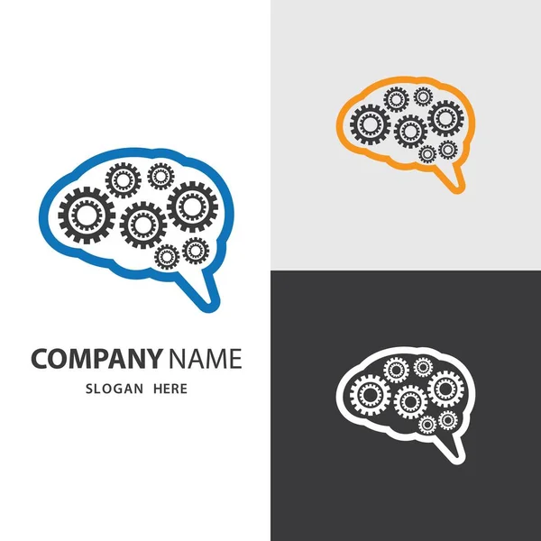 Brain Tech Logo Bilder Illustration Design — Stock vektor