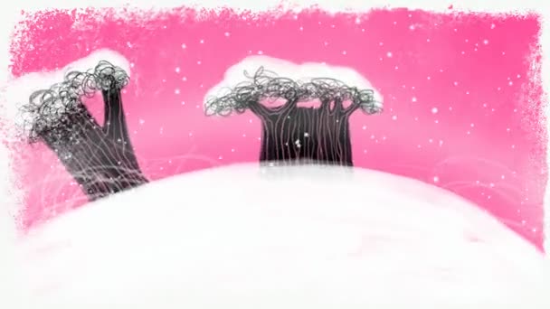 Torneamento decorado terra de Natal em fundo rosa — Vídeo de Stock