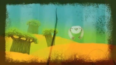 Renkli yaz sahneleri üzerinde uçan bir kuş