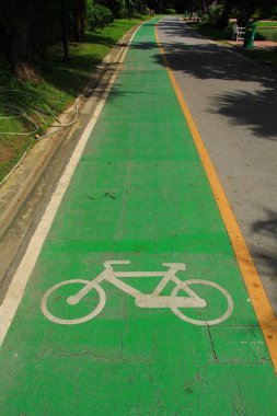 Bahçedeki bisiklet pistinde çatlak.