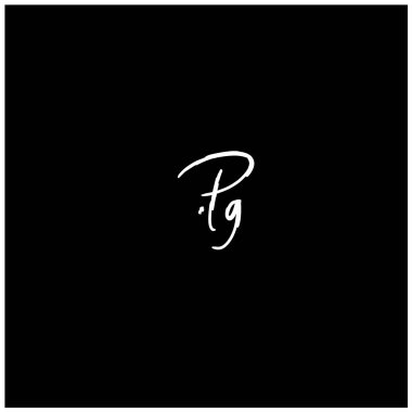 PG İlk el yazısı yaratıcı moda zarif tasarım logosu Sembol şablon vektör simgesini imzala