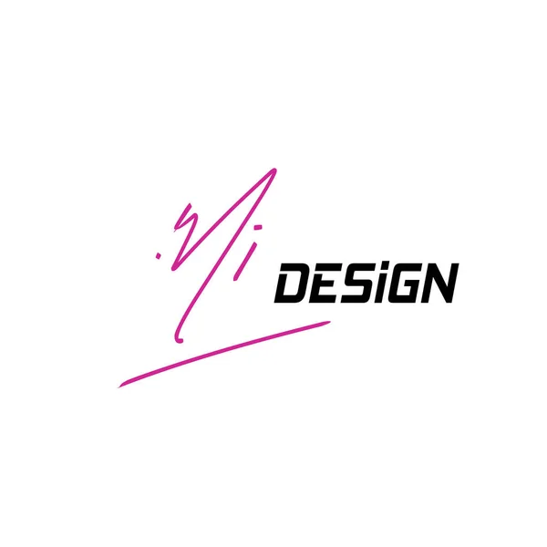 Mi初期手書きの創造的なファッションエレガントなデザインのロゴサインシンボルテンプレートベクトルアイコン — ストックベクタ