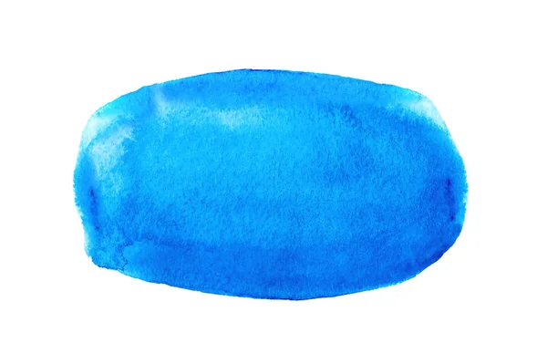 Violett blau Aquarell handgezeichnete Papiertextur isoliert runden Fleck auf weißem Hintergrund. Nasser Pinsel bemalt verschmiert abstrakte Vektorillustration. — Stockvektor