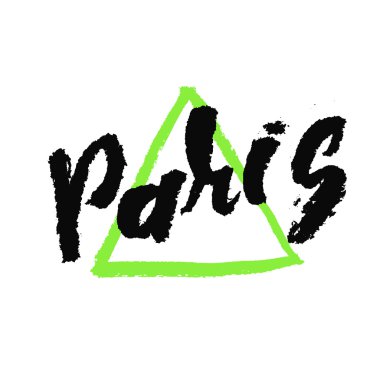 Paris logo veya kartı, mürekkep el yazı.