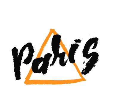 Paris logo veya kartı, mürekkep el yazı.