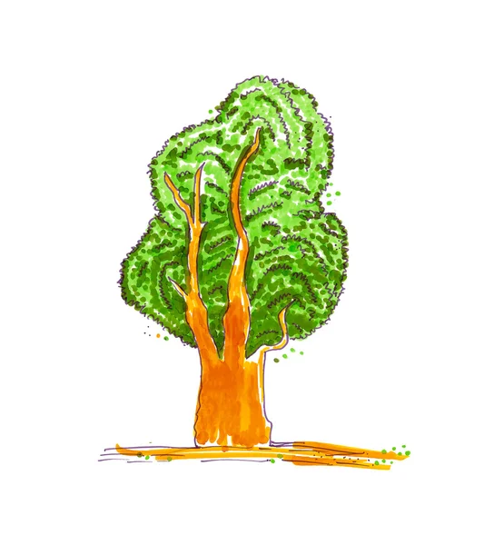 Nouvelle icône d'arbre de style dessin animé isolé sur fond blanc peut utiliser comme élément de conception — Image vectorielle