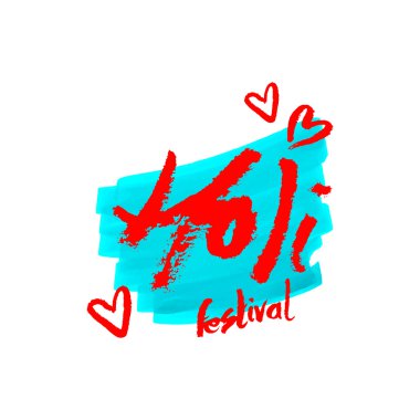 Holi yazı. El Holi poster yazılı. Modern el yazı. Holi. Vektör çizim