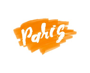 Paris, mürekkep el yazısı. Soyut sulu boya marker arka plan.