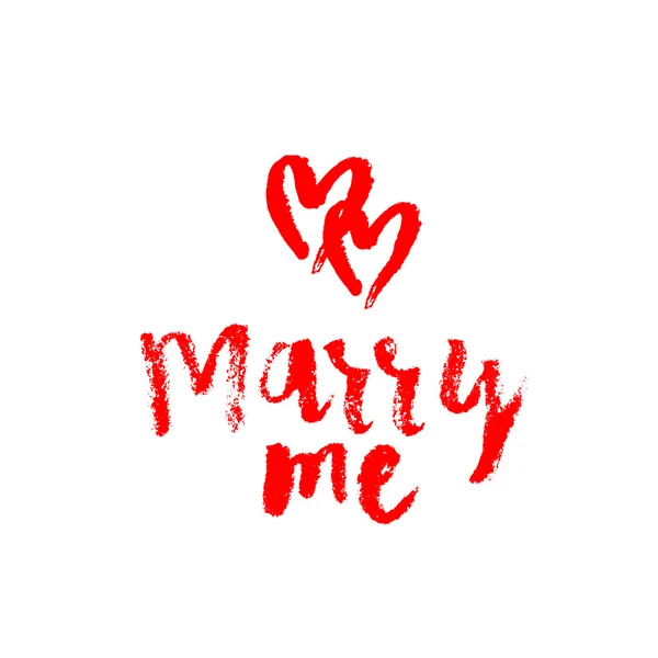 MARRY ME letras de la mano, el matrimonio y el concepto de la boda, caligrafía hecha a mano, vector de fondo — Vector de stock