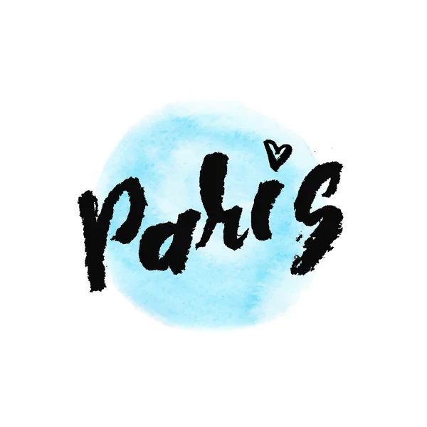 Paris, inscription à l'encre. Abstrait fond marqueur aquarelle . — Image vectorielle