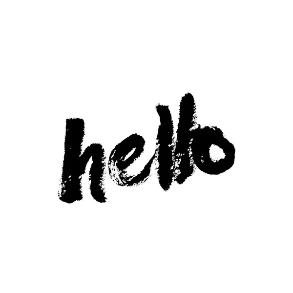 Hola letras de mano. Caligrafía vectorial — Vector de stock