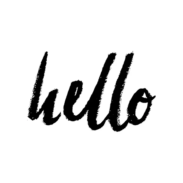 Hallo hand belettering. Vector kalligrafie — Stockvector