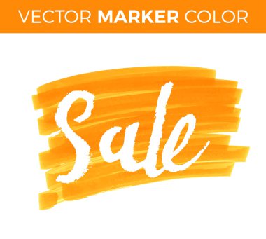 Sulu Boya leke arka plan - Satılık el yazısı hat kitabe vektör. Beyaz arka plan üzerinde izole. Satış harflerle işaret.