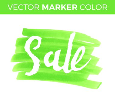 Vektör el yazısı hat yazıt mavi grunge sulu boya leke arka plan - Satılık. Beyaz arka plan üzerinde izole. Satış harflerle işaret.