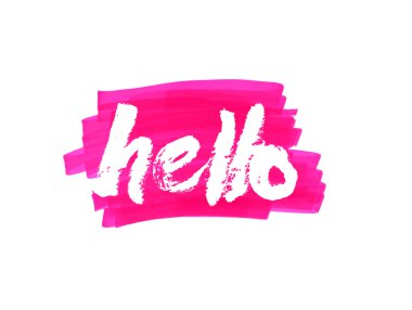Merhaba. El çizilmiş vektör yazı. Hediye kartları, doğum günü, scrapbooking, bloglar.