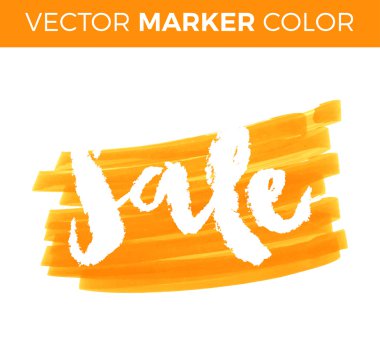 Vektör el yazısı hat yazıt mavi grunge sulu boya leke arka plan - Satılık. Beyaz arka plan üzerinde izole. Satış harflerle işaret.